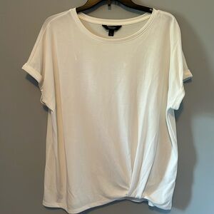 Simply Vera Wang White Twisted Blouse Large